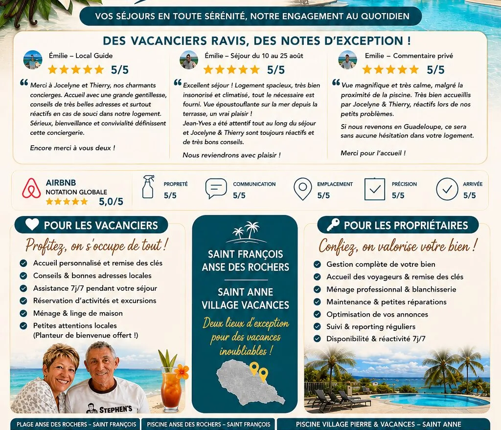 Conciergerie Anse des Rochers, Saint-François, Guadeloupe